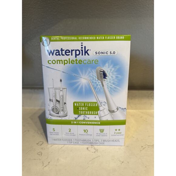 Waterpik Sonic 5.0 (WP-861W) - Complete Care Water Flosser + Sonic Toothbrush